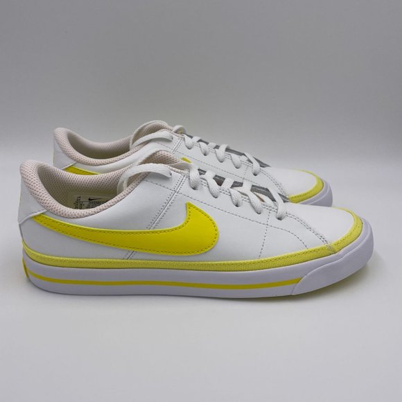 Nike Court Legacy White / Yellow Womens Shoes